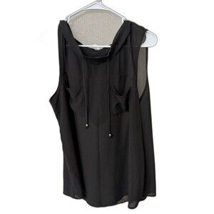 Maurice’s Studio Y Black Sleeveless Hooded Blouse from 2013 ish XXL